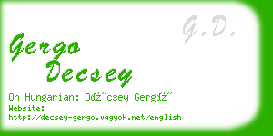 gergo decsey business card